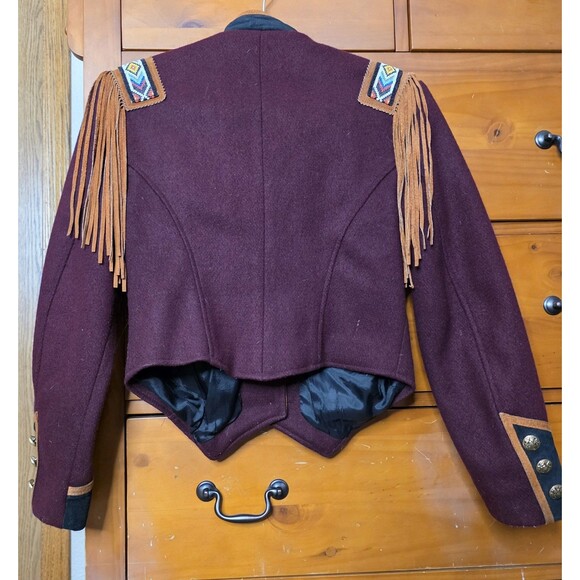 Vintage Frontier Collection Maroon Wool Jacket Size Small Military Western - Picture 3 of 16